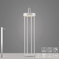 JUST LIGHT. Anselm LED-bordlampe, hvit, 50 cm, jern