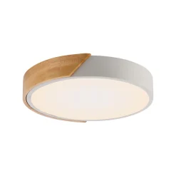 JUST LIGHT. Bila LED taklampe, hvit, Ø 32 cm, tre