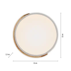 JUST LIGHT. Bila LED taklampe, hvit, Ø 32 cm, tre