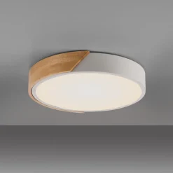 JUST LIGHT. Bila LED taklampe, hvit, Ø 32 cm, tre
