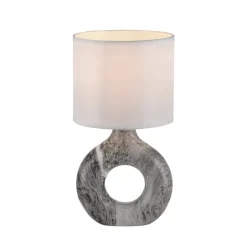 JUST LIGHT. Carara bordlampe, keramisk fot, grå