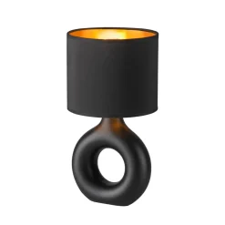 JUST LIGHT. Carara bordlampe, keramisk fot, svart