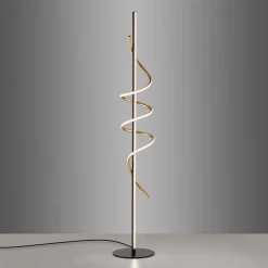 JUST LIGHT. Emanda LED-gulvlampe, jern, svart-messing