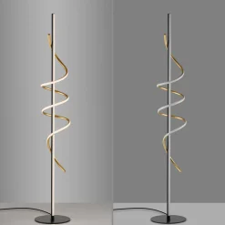 JUST LIGHT. Emanda LED-gulvlampe, jern, svart-messing