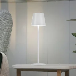 JUST LIGHT. Euria LED-bordlampe, hvit, jern, IP54