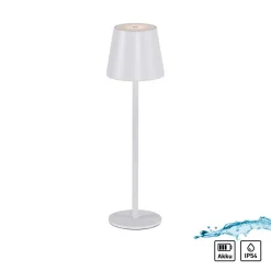 JUST LIGHT. Euria LED-bordlampe, hvit, jern, IP54