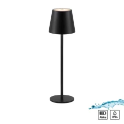 JUST LIGHT. Euria LED-bordlampe, svart, jern IP54