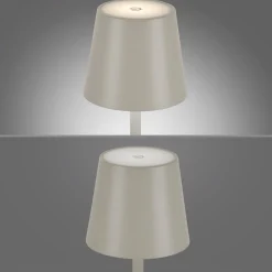 JUST LIGHT. Euria LED-bordlampe, gråbeige jern IP54