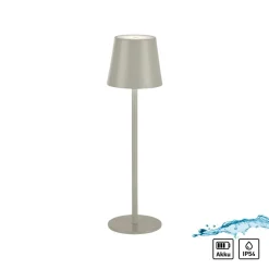 JUST LIGHT. Euria LED-bordlampe, gråbeige jern IP54