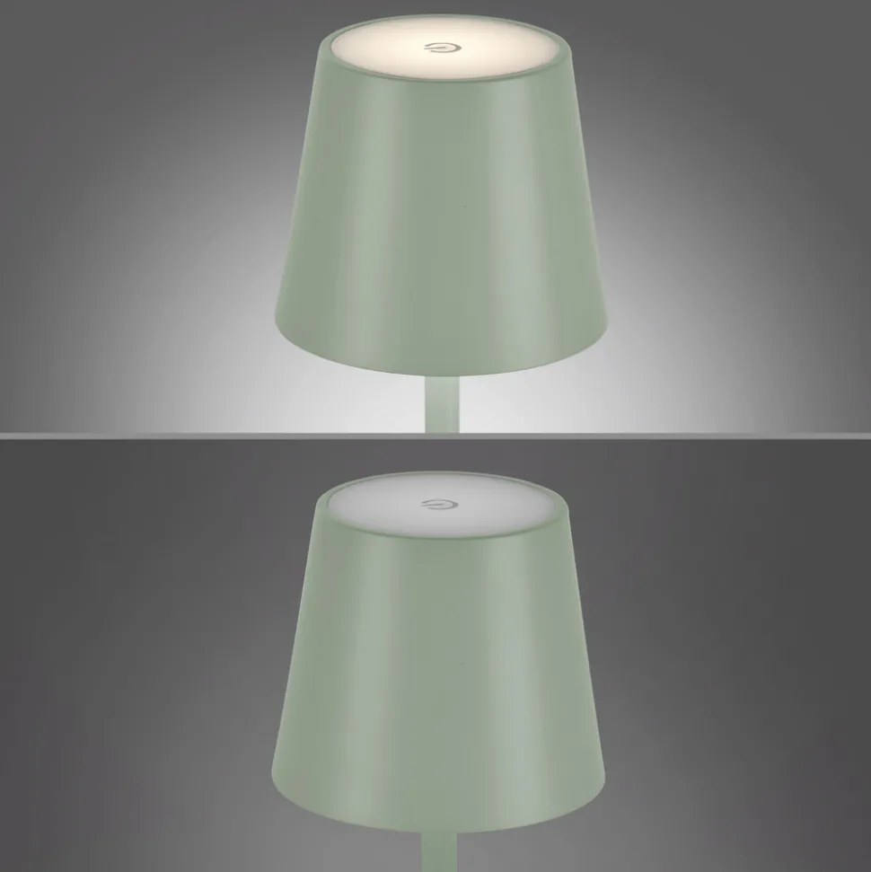 JUST LIGHT. Euria LED-bordlampe, grønn, jern, IP54