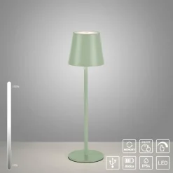 JUST LIGHT. Euria LED-bordlampe, grønn, jern, IP54