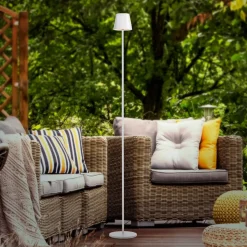 JUST LIGHT. Euria LED-gulvlampe, hvit, jern, IP54