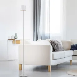 JUST LIGHT. Euria LED-gulvlampe, hvit, jern, IP54