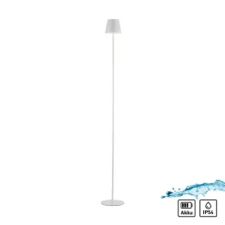 JUST LIGHT. Euria LED-gulvlampe, hvit, jern, IP54
