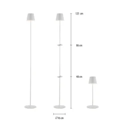 JUST LIGHT. Euria LED-gulvlampe, hvit, jern, IP54