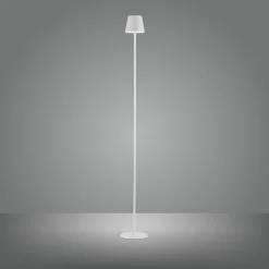 JUST LIGHT. Euria LED-gulvlampe, hvit, jern, IP54