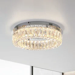 JUST LIGHT. Kulunka taklampe, jern, krystallglass