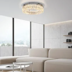 JUST LIGHT. Kulunka taklampe, jern, krystallglass