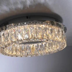 JUST LIGHT. Kulunka taklampe, jern, krystallglass