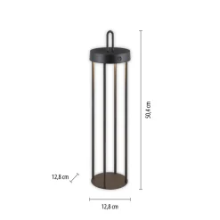 JUST LIGHT. LED-bordlampe Anselm svart 50 cm jern