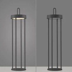 JUST LIGHT. LED-bordlampe Anselm svart 50 cm jern