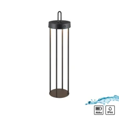 JUST LIGHT. LED-bordlampe Anselm svart 50 cm jern