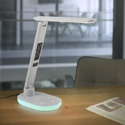 JUST LIGHT. LED-bordlampe Tina, ABS, CCT, RGB, hvit