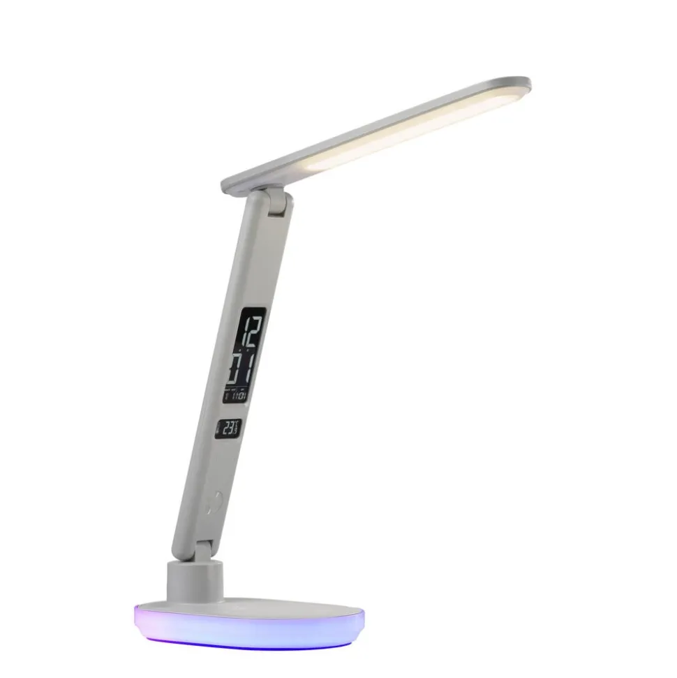 JUST LIGHT. LED-bordlampe Tina, ABS, CCT, RGB, hvit