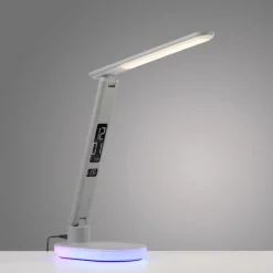 JUST LIGHT. LED-bordlampe Tina, ABS, CCT, RGB, hvit