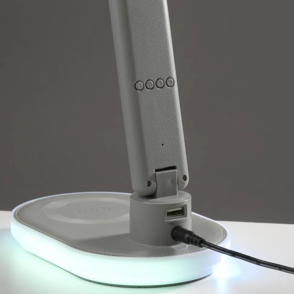 JUST LIGHT. LED-bordlampe Tina, ABS, CCT, RGB, hvit