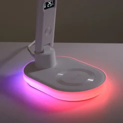 JUST LIGHT. LED-bordlampe Tina, ABS, CCT, RGB, hvit