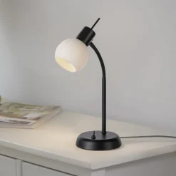 JUST LIGHT. Loki bordlampe, svart, jern, glass