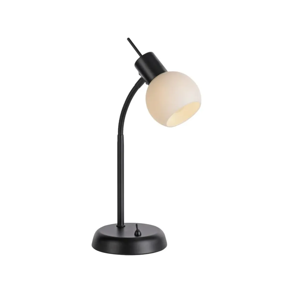 JUST LIGHT. Loki bordlampe, svart, jern, glass