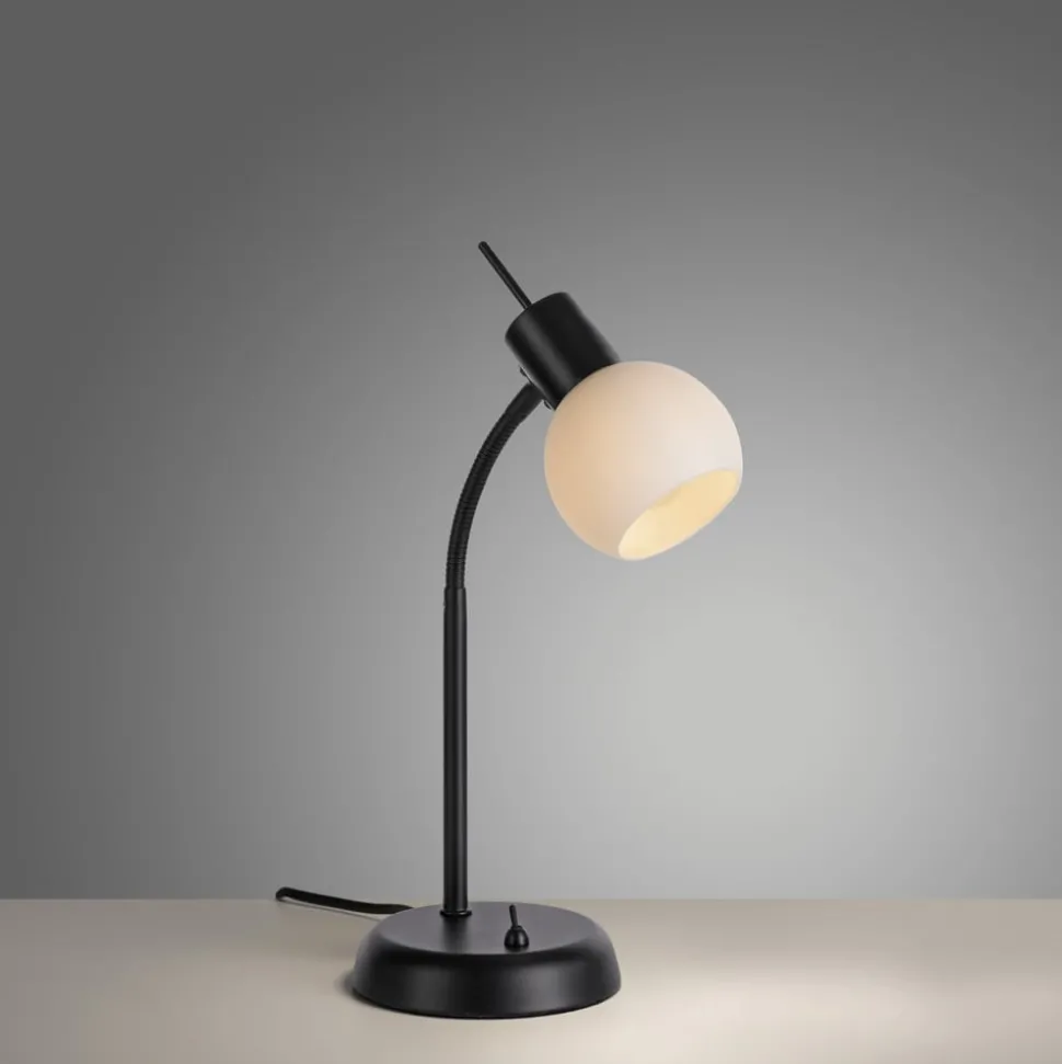 JUST LIGHT. Loki bordlampe, svart, jern, glass