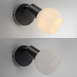 JUST LIGHT. Loki vegglampe, svart, jern, glass