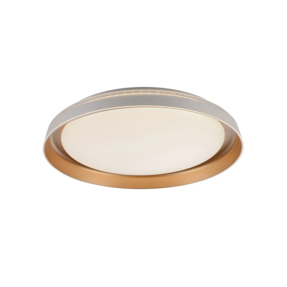 JUST LIGHT. Sati taklampe, plast, hvit/messing