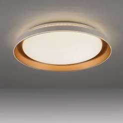 JUST LIGHT. Sati taklampe, plast, hvit/messing