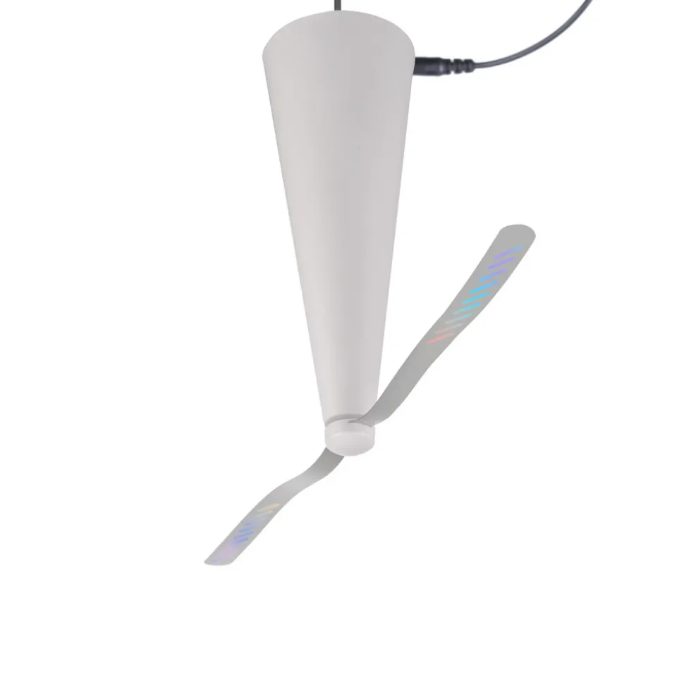 JUST LIGHT. Swat fluevisp, batteridrevet, hvit