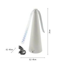 JUST LIGHT. Swat fluevisp, batteridrevet, hvit