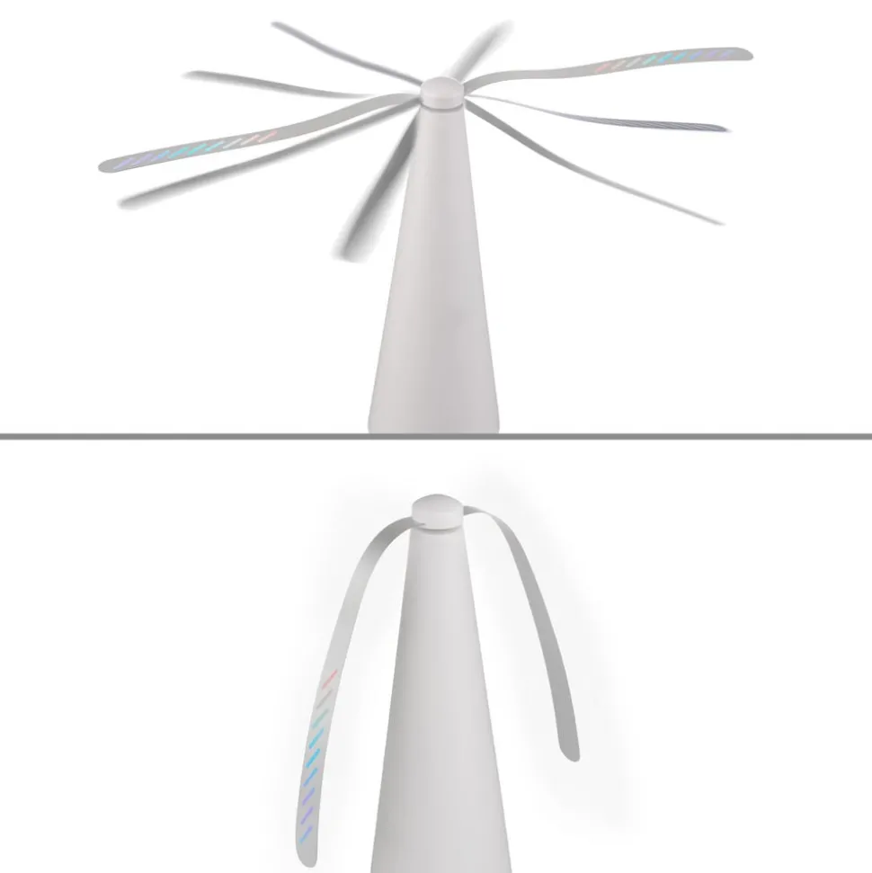 JUST LIGHT. Swat fluevisp, batteridrevet, hvit