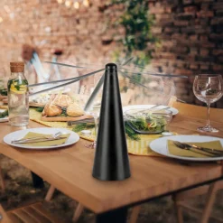 JUST LIGHT. Swat fluevisp, svart, batteridrevet