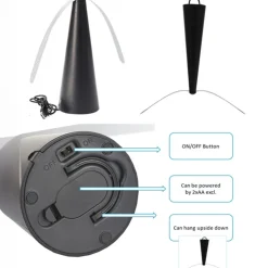 JUST LIGHT. Swat fluevisp, svart, batteridrevet