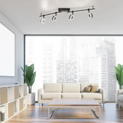 JUST LIGHT. Taklampe LOLAsmart Bileda, 4 lyskilder, svart