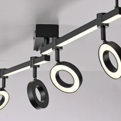 JUST LIGHT. Taklampe LOLAsmart Bileda, 4 lyskilder, svart