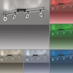 JUST LIGHT. Taklampe LOLAsmart Bileda, 4 lyskilder, svart