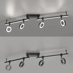 JUST LIGHT. Taklampe LOLAsmart Bileda, 4 lyskilder, svart