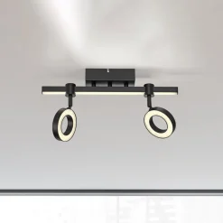 JUST LIGHT. Taklampe LOLAsmart Bileda, 2 lyskilder, svart