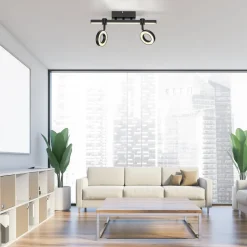 JUST LIGHT. Taklampe LOLAsmart Bileda, 2 lyskilder, svart