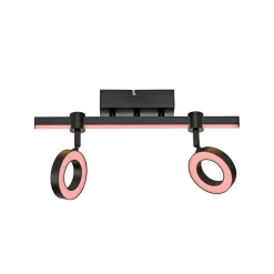 JUST LIGHT. Taklampe LOLAsmart Bileda, 2 lyskilder, svart