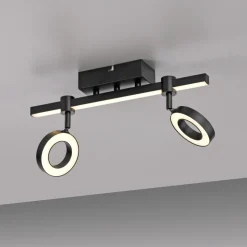 JUST LIGHT. Taklampe LOLAsmart Bileda, 2 lyskilder, svart